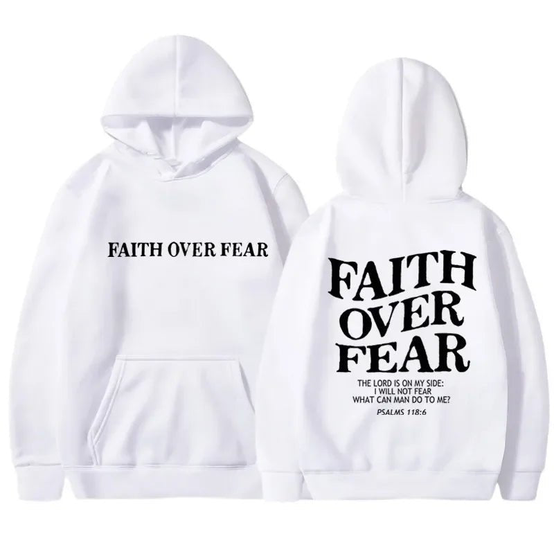"FAITH OVER FEAR" Men's Tops Hoodie - Polendo Design