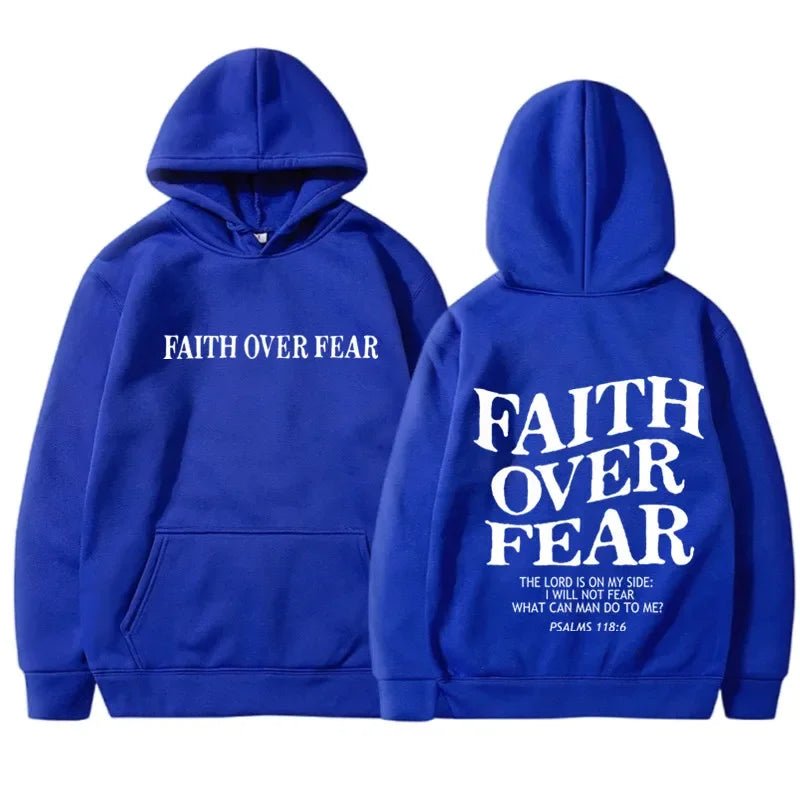 "FAITH OVER FEAR" Men's Tops Hoodie - Polendo Design