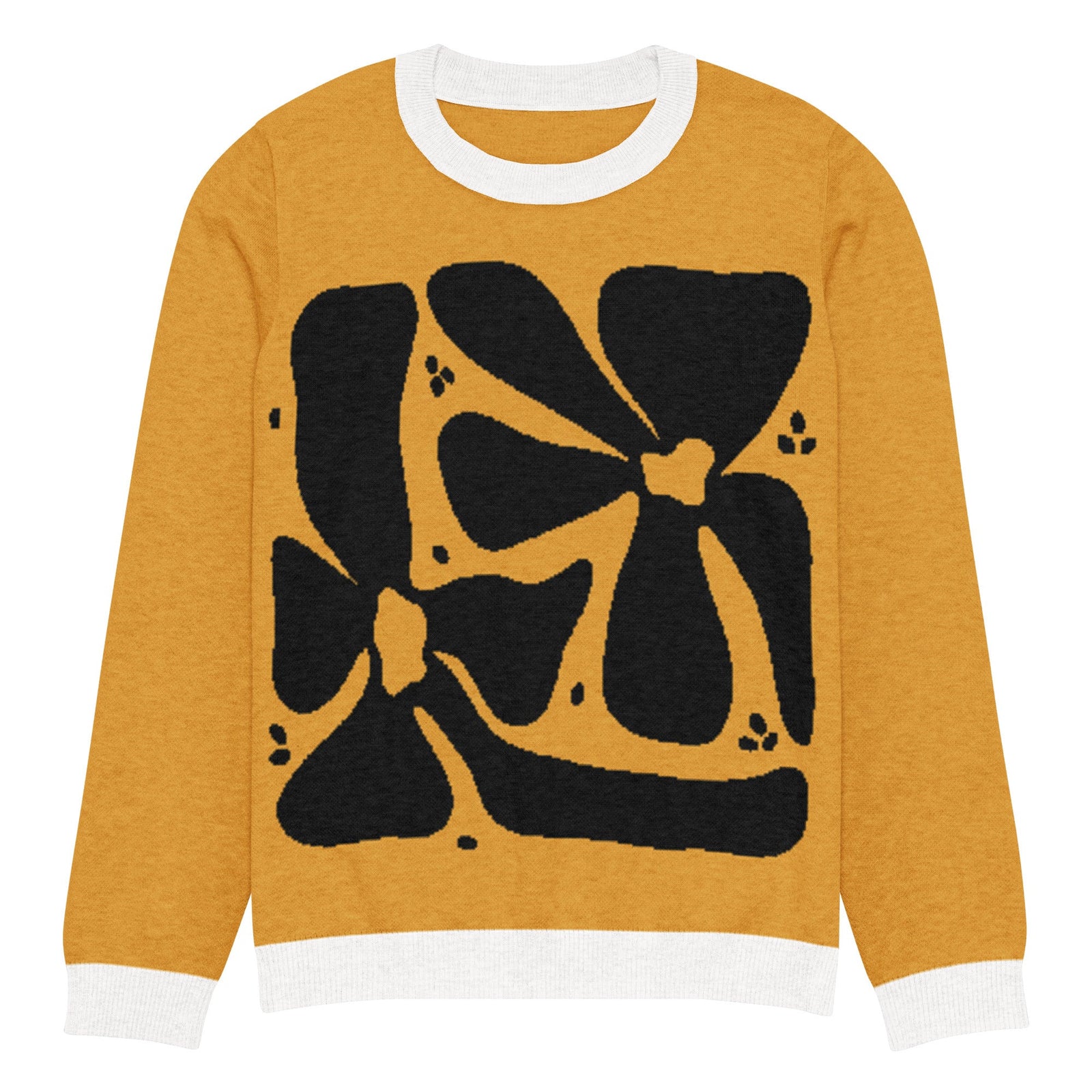 Floral Knitted crew neck sweater - Polendo Design