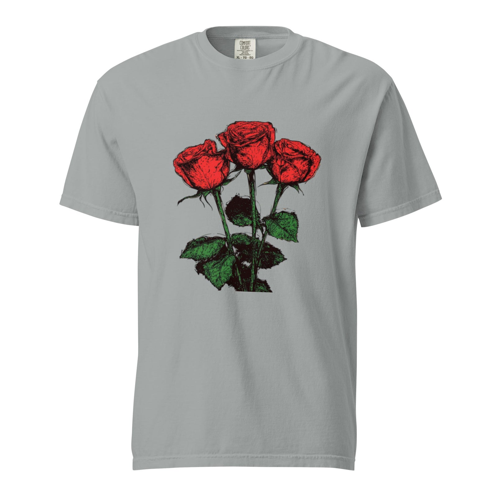 "Floral - Trinity" garment - dyed heavyweight t-shirt - Polendo Design