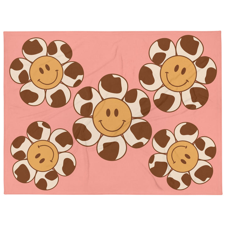 Happy Flower Floral Throw Blanket - Polendo Design floral throw blanket