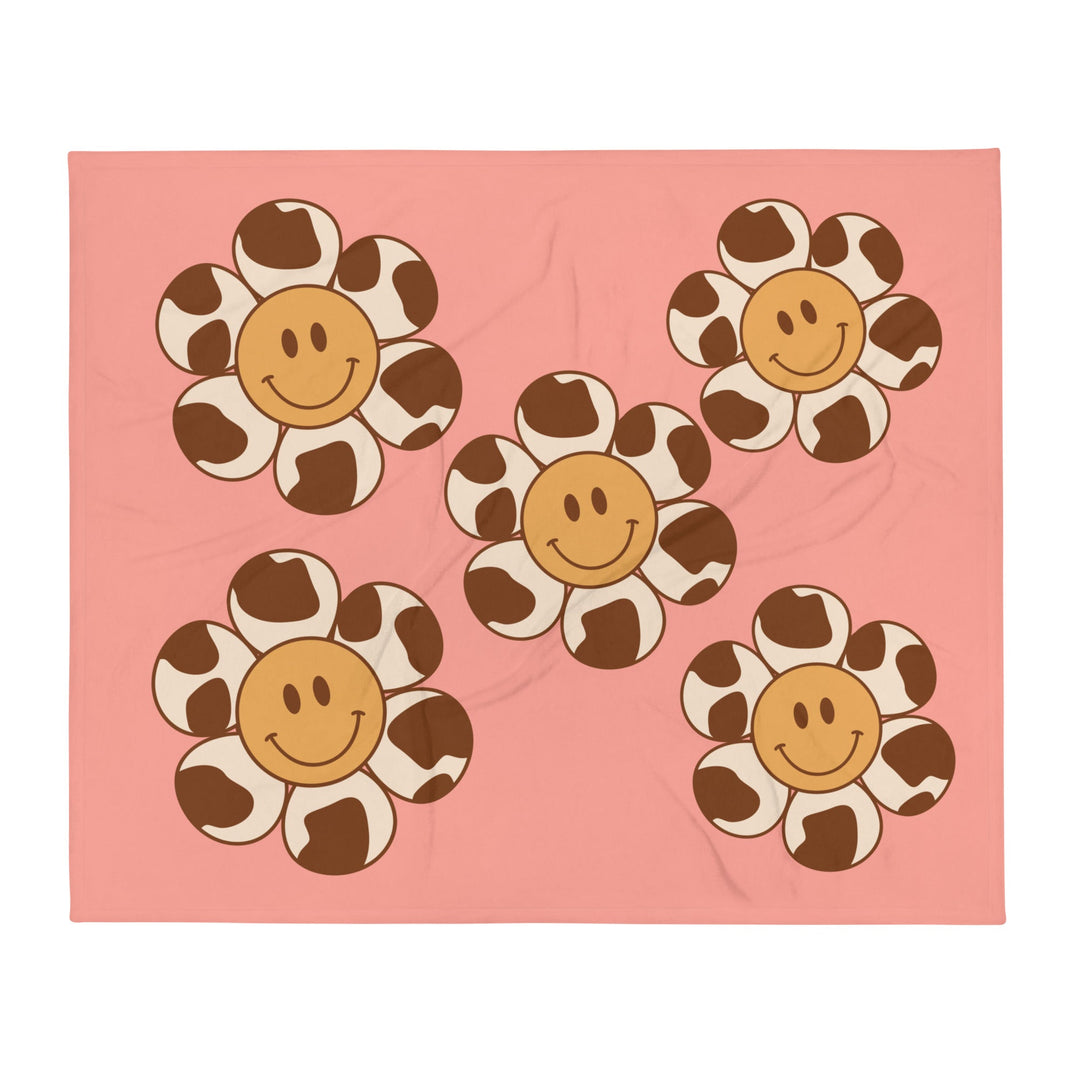 Happy Flower Floral Throw Blanket - Polendo Design floral throw blanket