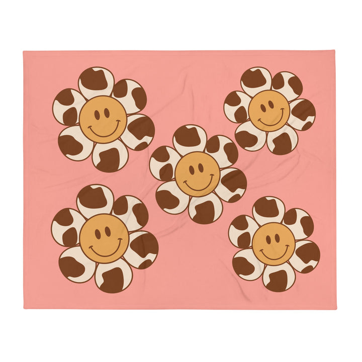 Happy Flower Floral Throw Blanket - Polendo Design floral throw blanket
