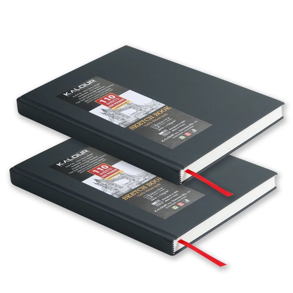 Hard Cover Sketchbook 2-Pack 8.5x11 – 110 Sheets Each - Polendo Design hard cover sketchbook 2 pack