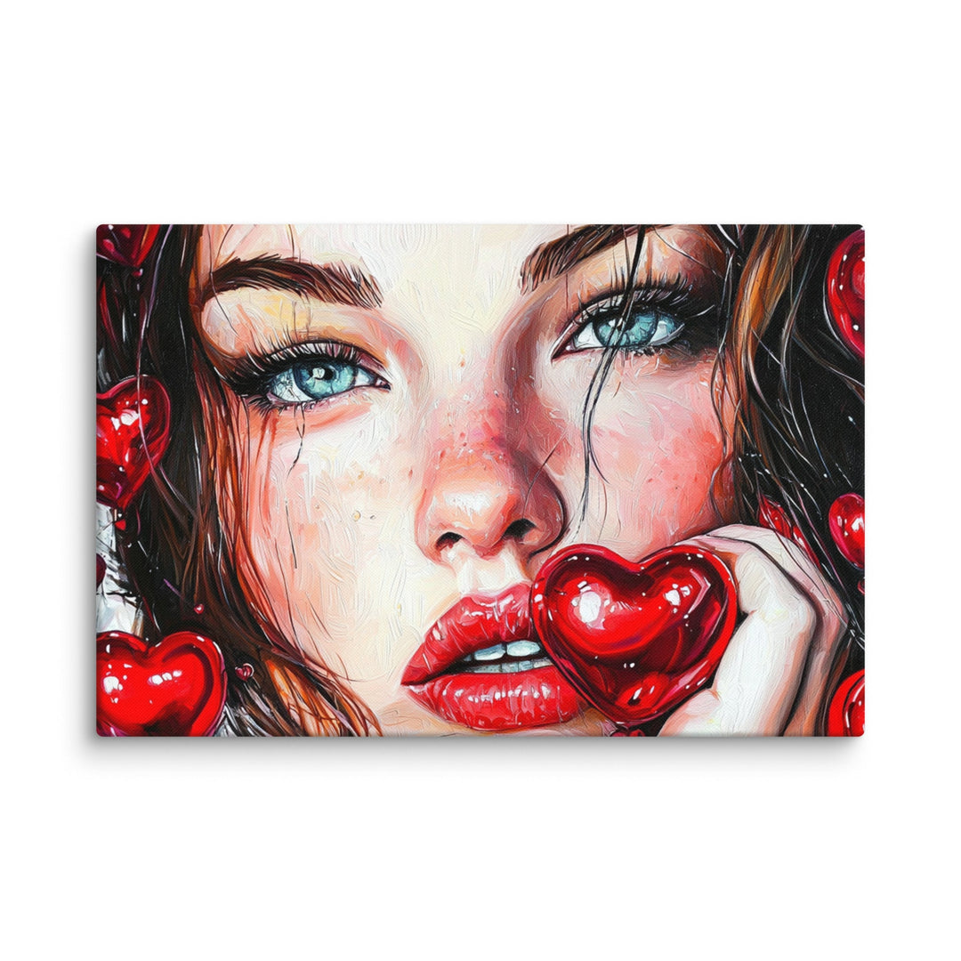 "Heart-on-Her-Lips" Canvas - Polendo Design