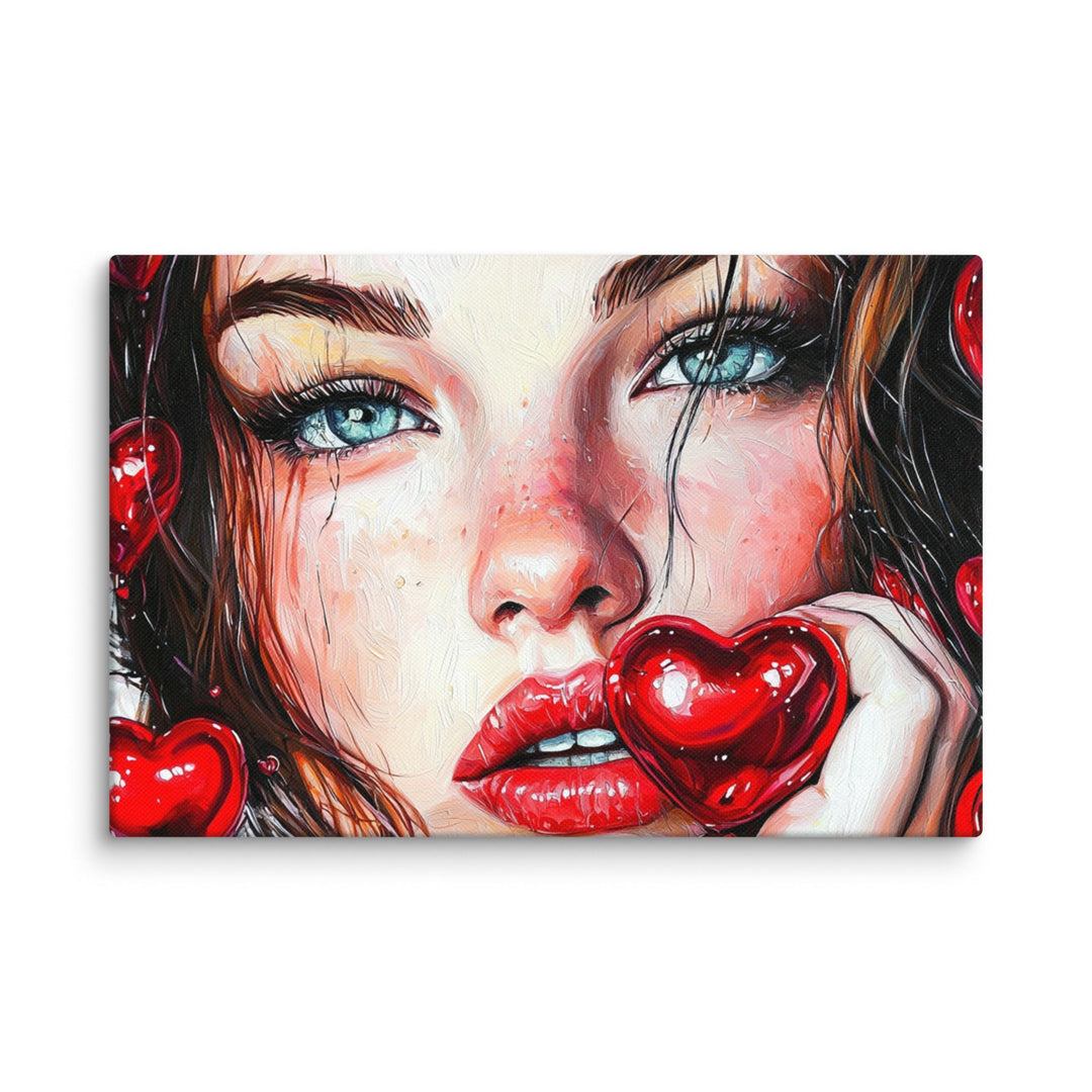 "Heart-on-Her-Lips" Canvas - Polendo Design