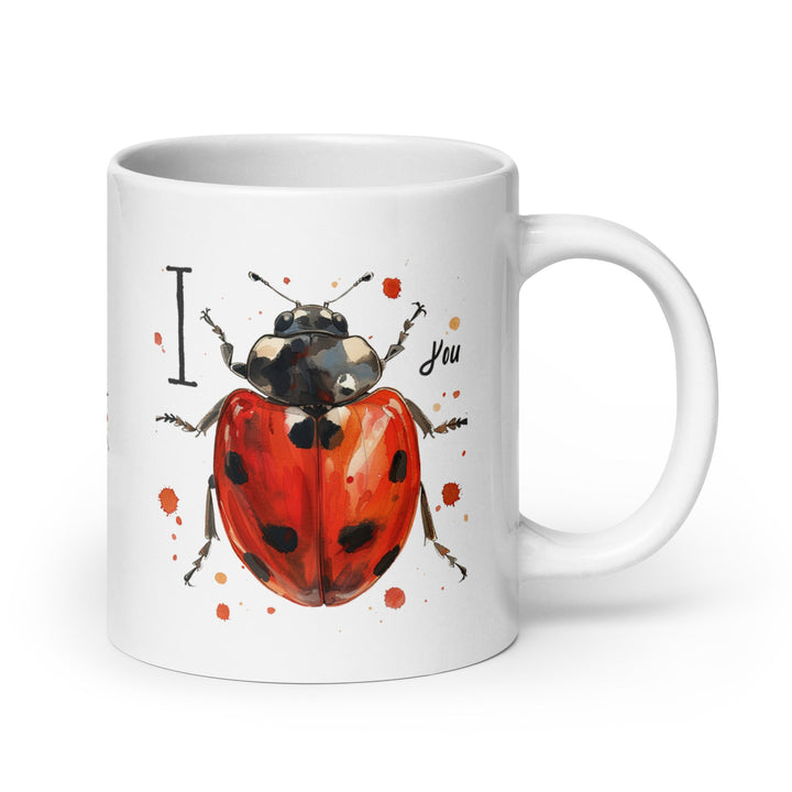 I Bug You White Glossy Mug – Cute Funny Coffee Cup Gift - Polendo Design Mugs-Drinkware