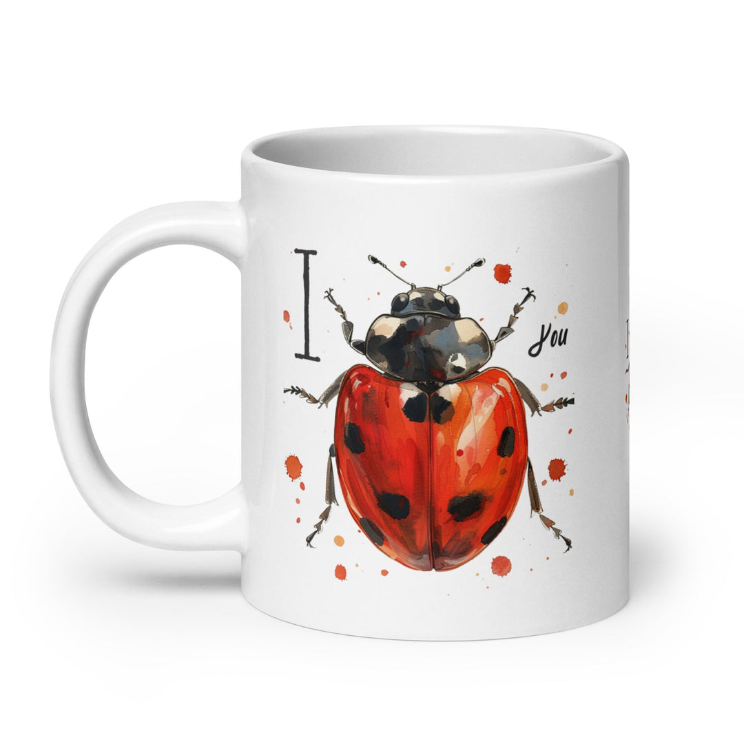 I Bug You White Glossy Mug – Cute Funny Coffee Cup Gift - Polendo Design Mugs-Drinkware