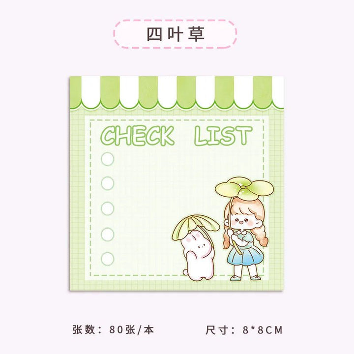 Kawaii INS Girl Sticky Notes – 80 Pages To - Do List & Planner Stickers - Polendo Design