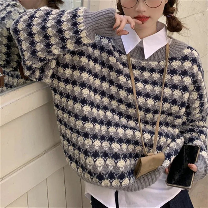 Ladies Crew Neck Oversized Sweater Jumper - Polendo Design