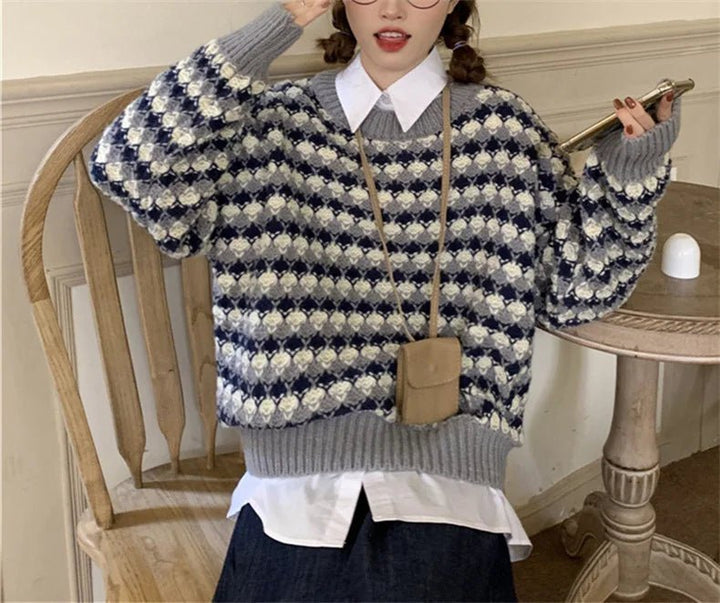 Ladies Crew Neck Oversized Sweater Jumper - Polendo Design