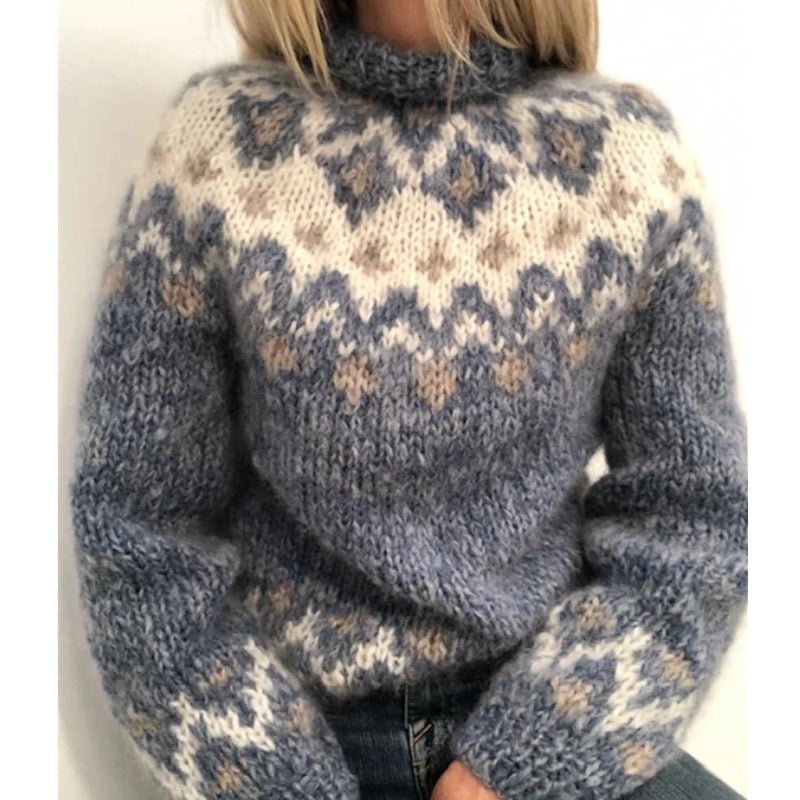 Ladies High Neck, Knitted Sweater - Polendo Design