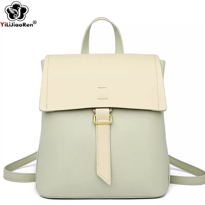 Leather Anti Theft Backpack for Women - Polendo Design