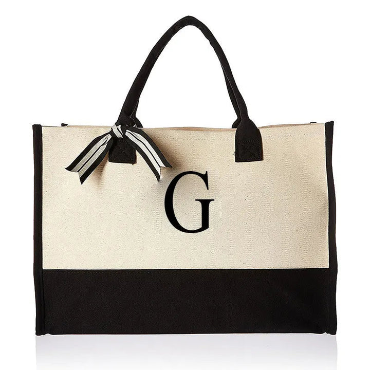 Letter & Flower Fashion Canvas Tote Bag for Women - Polendo DesignBags & Luggage - Women's Bags