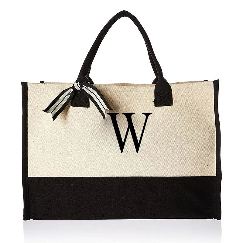 Letter & Flower Fashion Canvas Tote Bag for Women - Polendo DesignBags & Luggage - Women's Bags