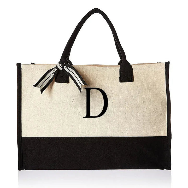 Letter & Flower Fashion Canvas Tote Bag for Women - Polendo DesignBags & Luggage - Women's Bags