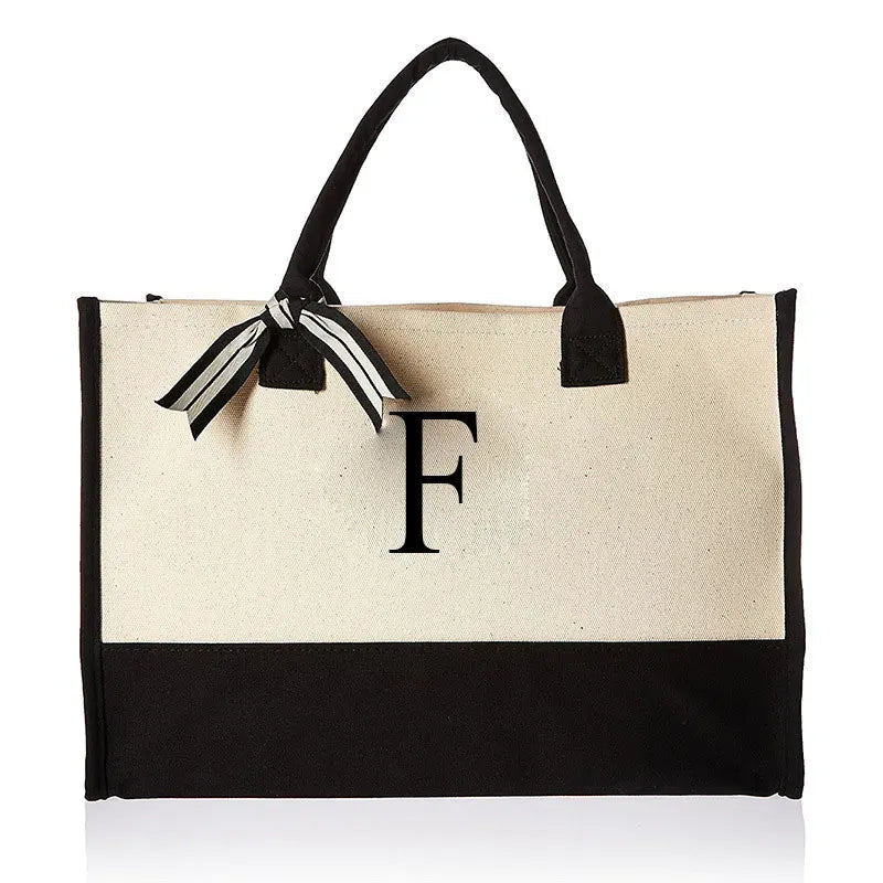 Letter & Flower Fashion Canvas Tote Bag for Women - Polendo DesignBags & Luggage - Women's Bags