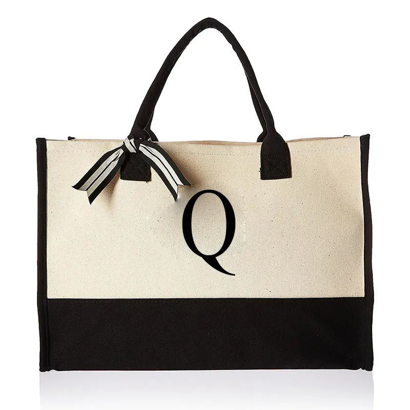 Letter & Flower Fashion Canvas Tote Bag for Women - Polendo DesignBags & Luggage - Women's Bags