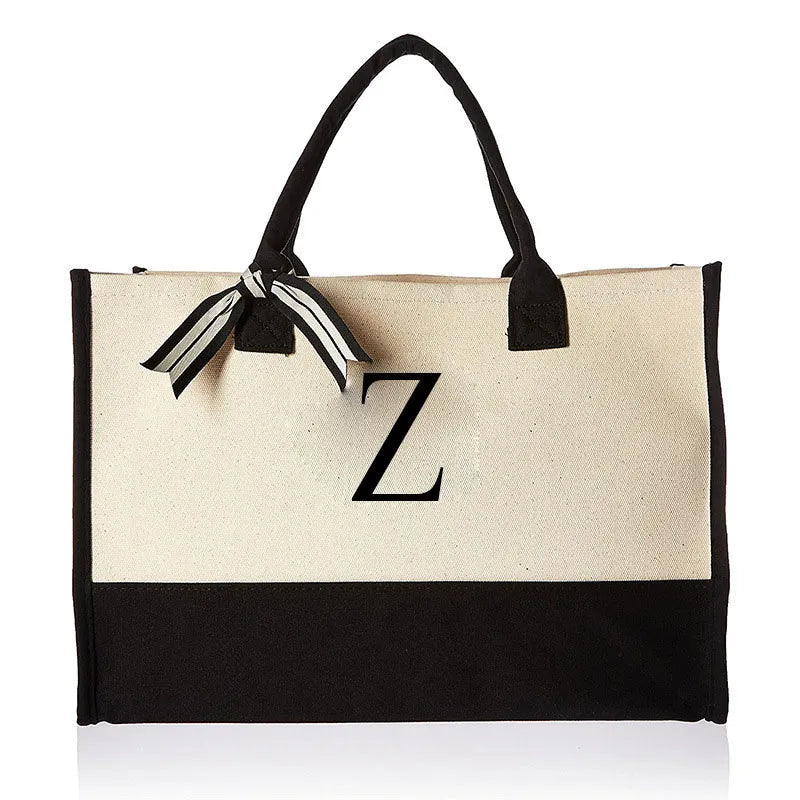 Letter & Flower Fashion Canvas Tote Bag for Women - Polendo DesignBags & Luggage - Women's Bags