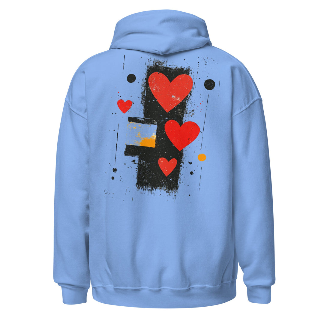 Love in Contrast Unisex Heart Hoodie - Polendo Design unisex heart hoodie