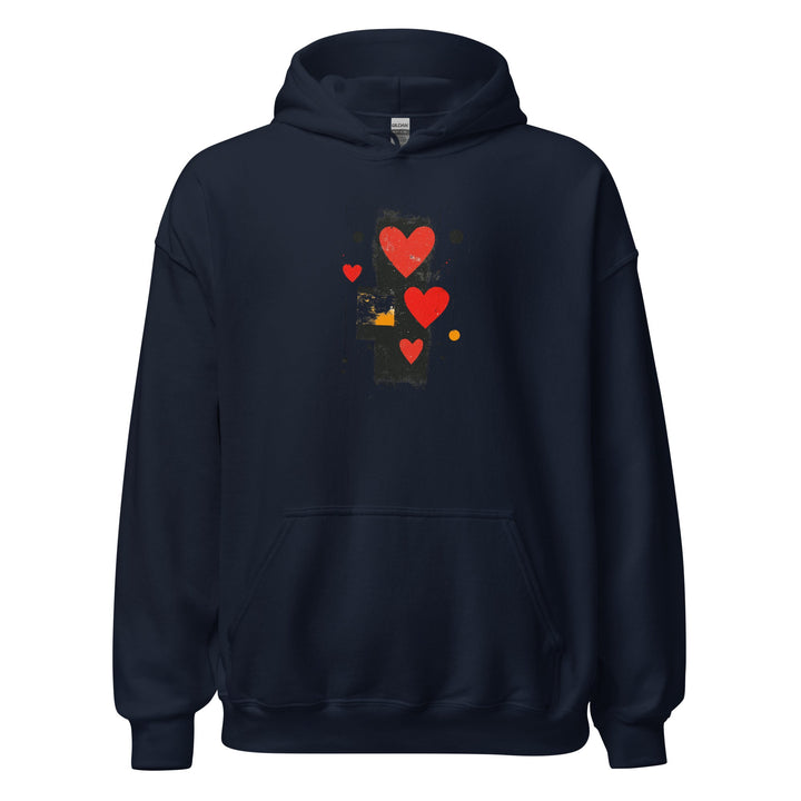 Love in Contrast Unisex Heart Hoodie - Polendo Design unisex heart hoodie