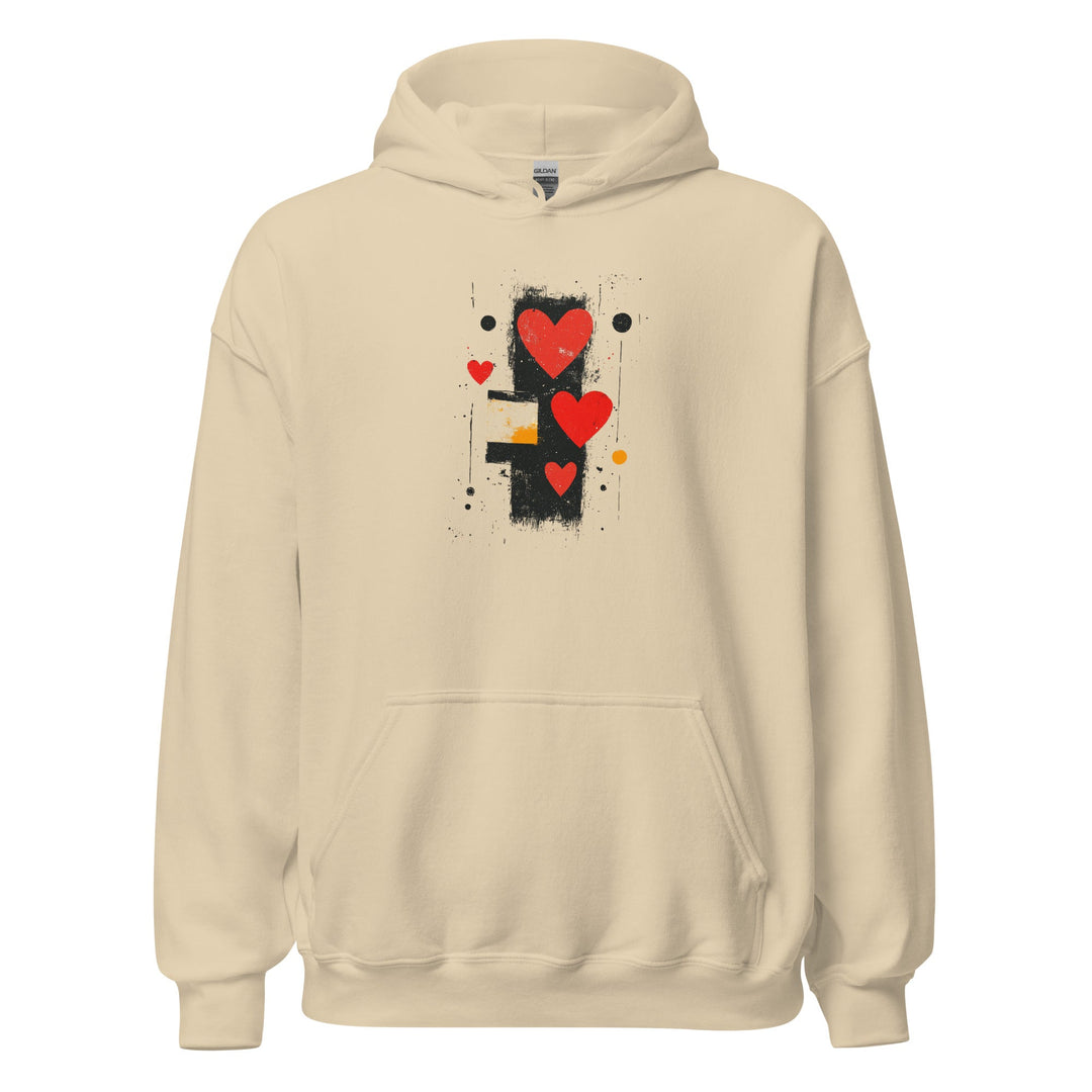 Love in Contrast Unisex Heart Hoodie - Polendo Design unisex heart hoodie