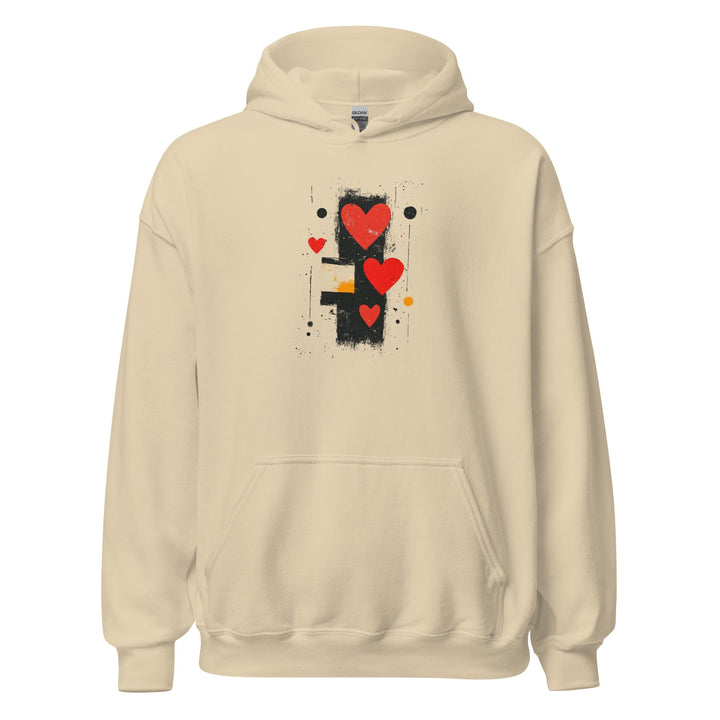Love in Contrast Unisex Heart Hoodie - Polendo Design unisex heart hoodie