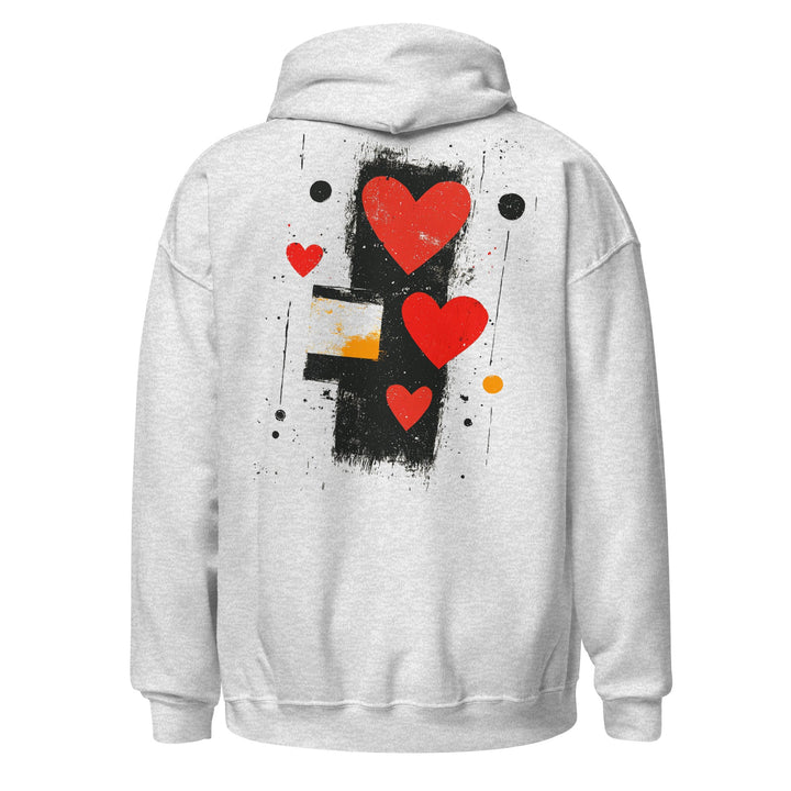 Love in Contrast Unisex Heart Hoodie - Polendo Design unisex heart hoodie