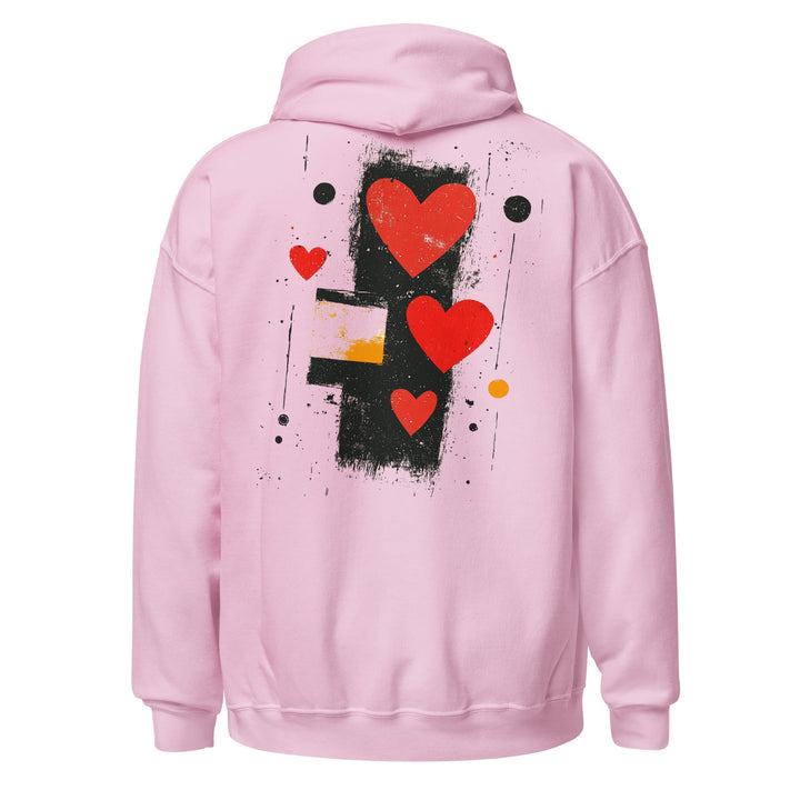 Love in Contrast Unisex Heart Hoodie - Polendo Design unisex heart hoodie