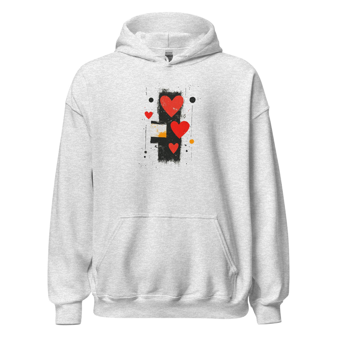 Love in Contrast Unisex Heart Hoodie - Polendo Design unisex heart hoodie