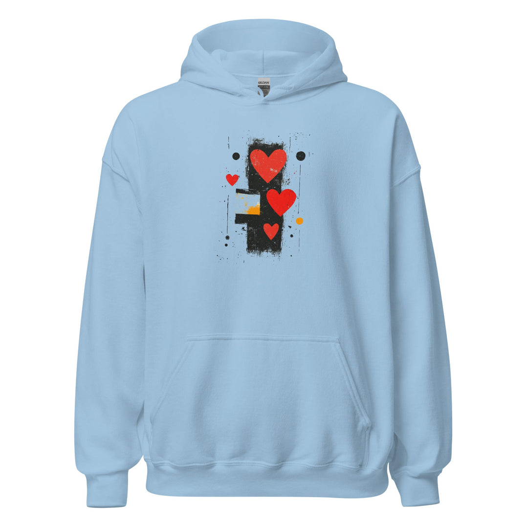 Love in Contrast Unisex Heart Hoodie - Polendo Design unisex heart hoodie