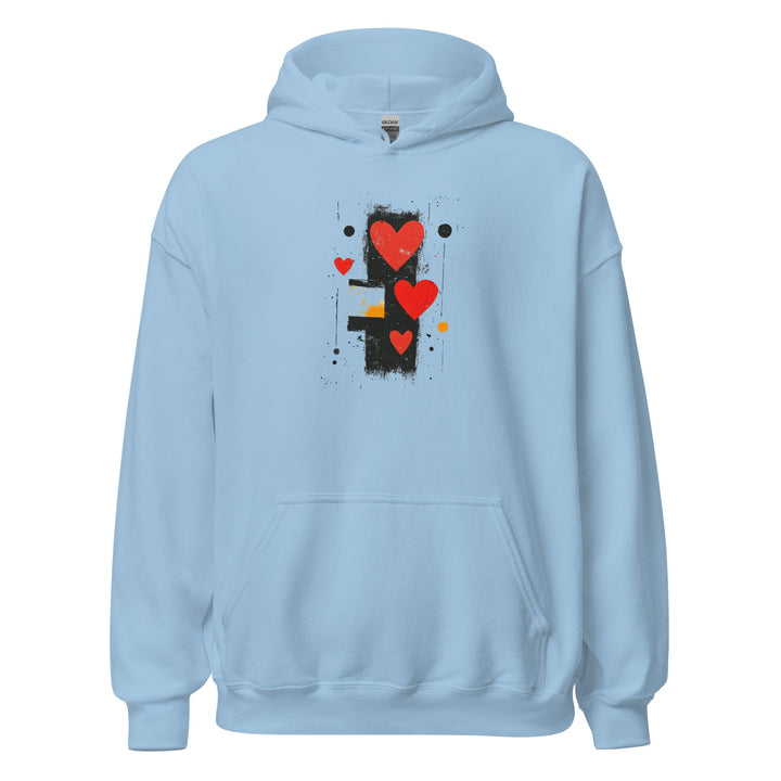Love in Contrast Unisex Heart Hoodie - Polendo Design unisex heart hoodie
