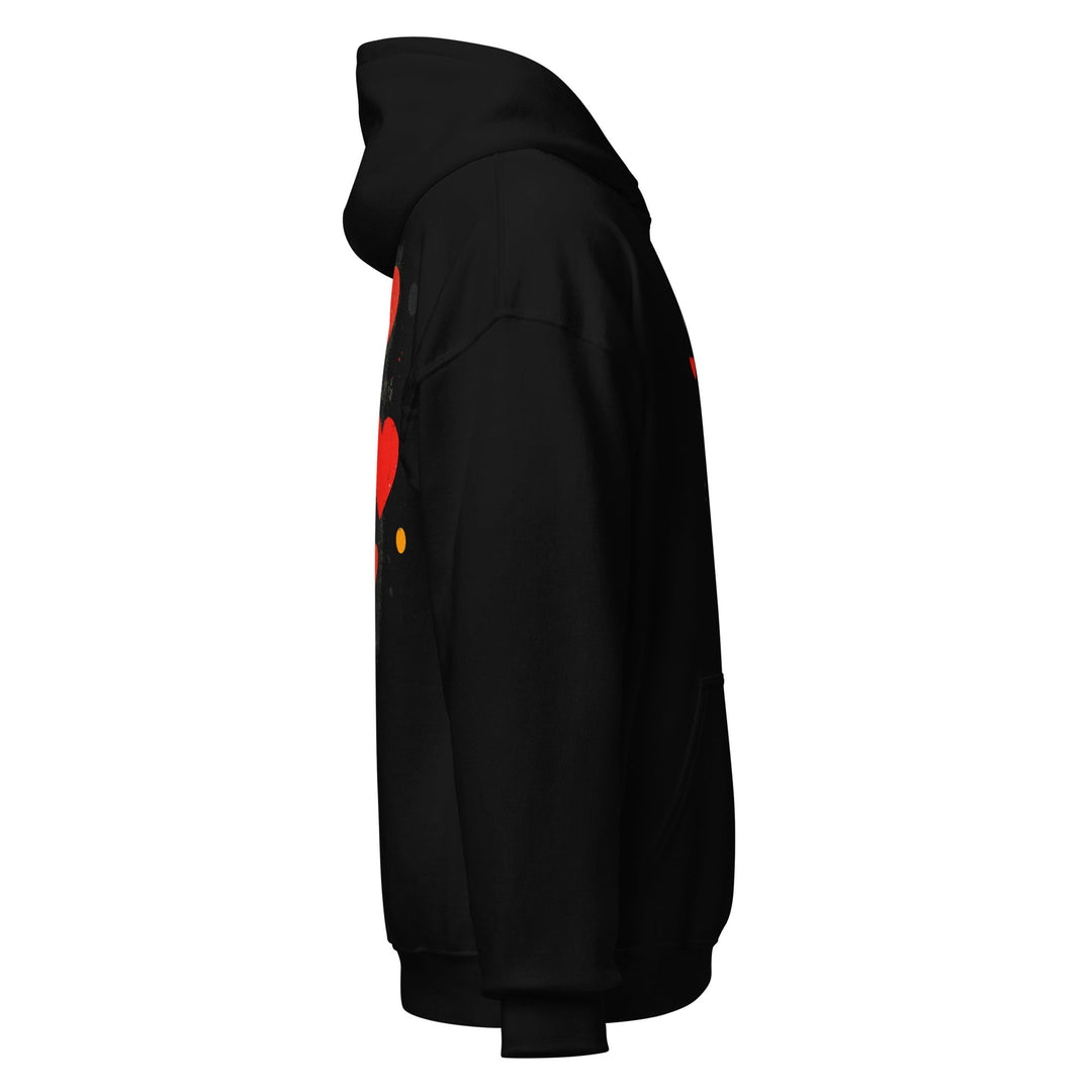 Love in Contrast Unisex Heart Hoodie - Polendo Design unisex heart hoodie