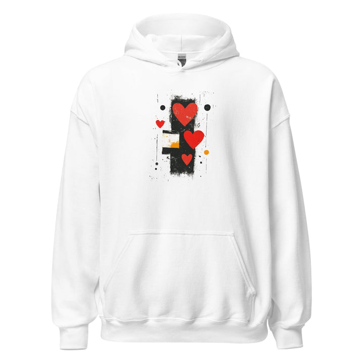 Love in Contrast Unisex Heart Hoodie - Polendo Design unisex heart hoodie