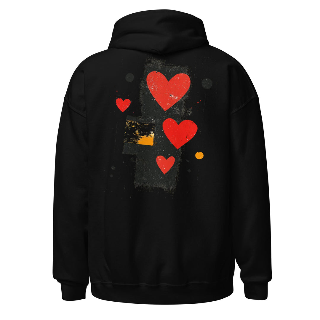 Love in Contrast Unisex Heart Hoodie - Polendo Design unisex heart hoodie