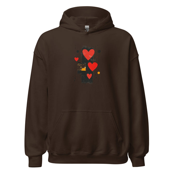 Love in Contrast Unisex Heart Hoodie - Polendo Design unisex heart hoodie