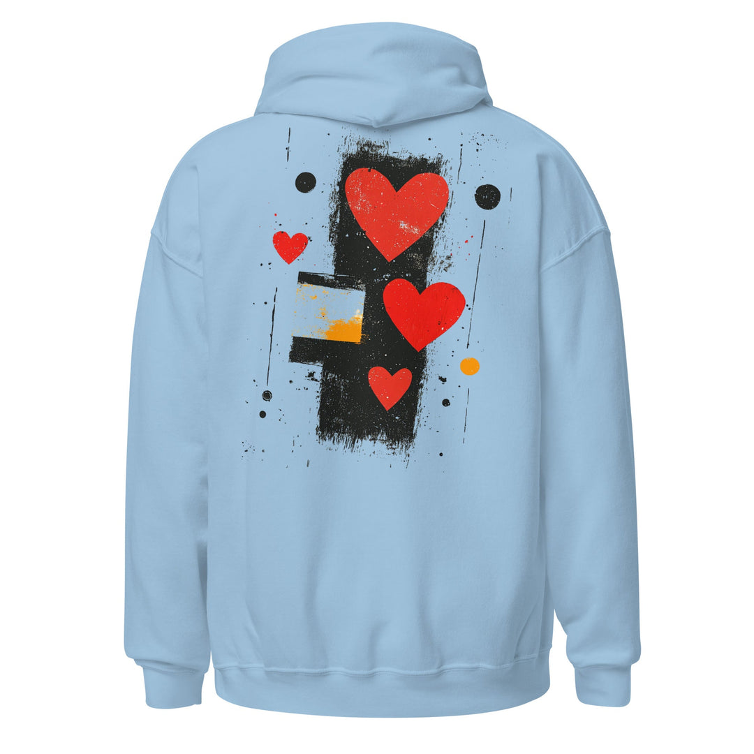 Love in Contrast Unisex Heart Hoodie - Polendo Design unisex heart hoodie