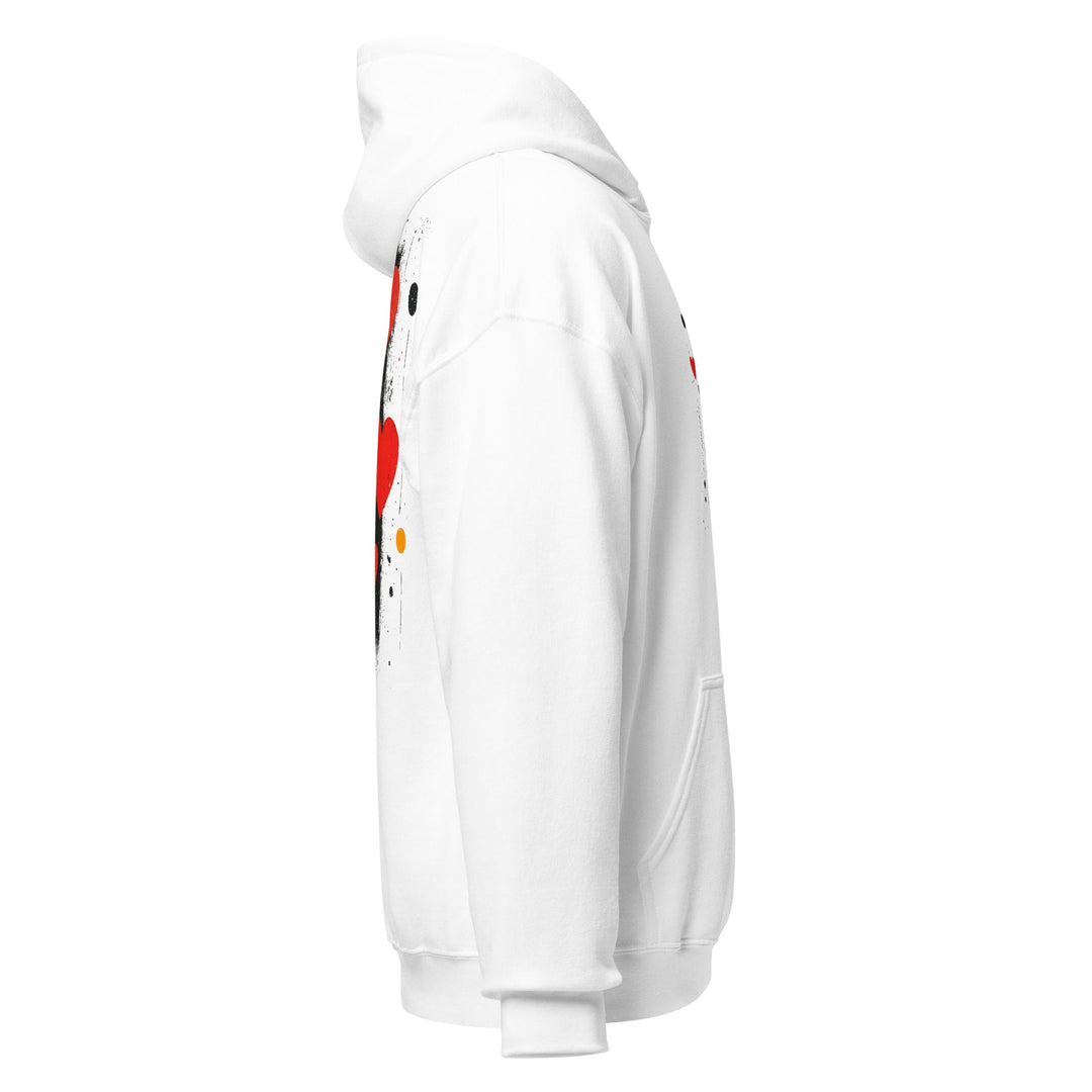 Love in Contrast Unisex Heart Hoodie - Polendo Design unisex heart hoodie