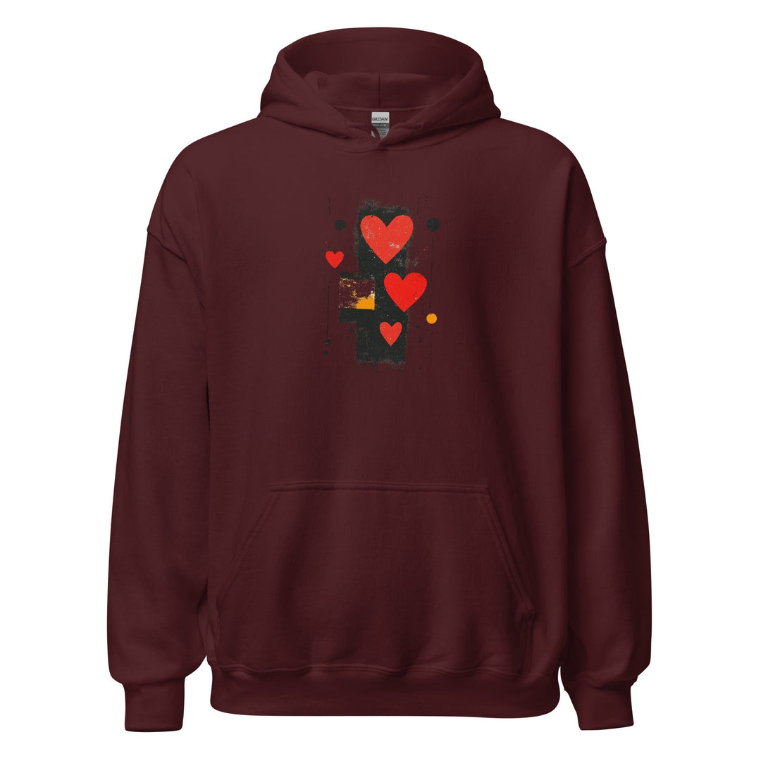 Love in Contrast Unisex Heart Hoodie - Polendo Design unisex heart hoodie