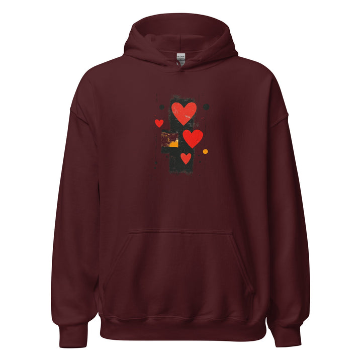 Love in Contrast Unisex Heart Hoodie - Polendo Design unisex heart hoodie