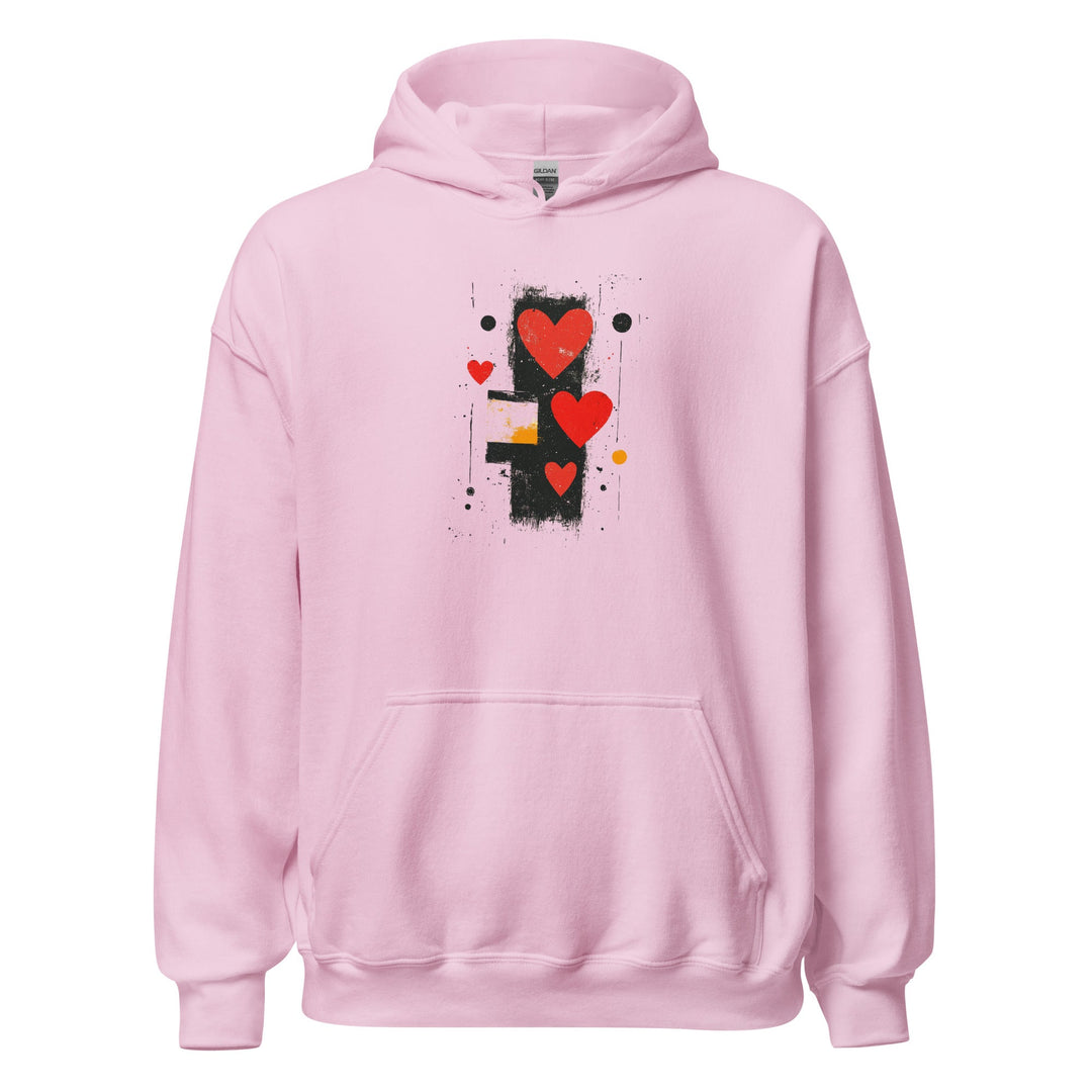 Love in Contrast Unisex Heart Hoodie - Polendo Design unisex heart hoodie