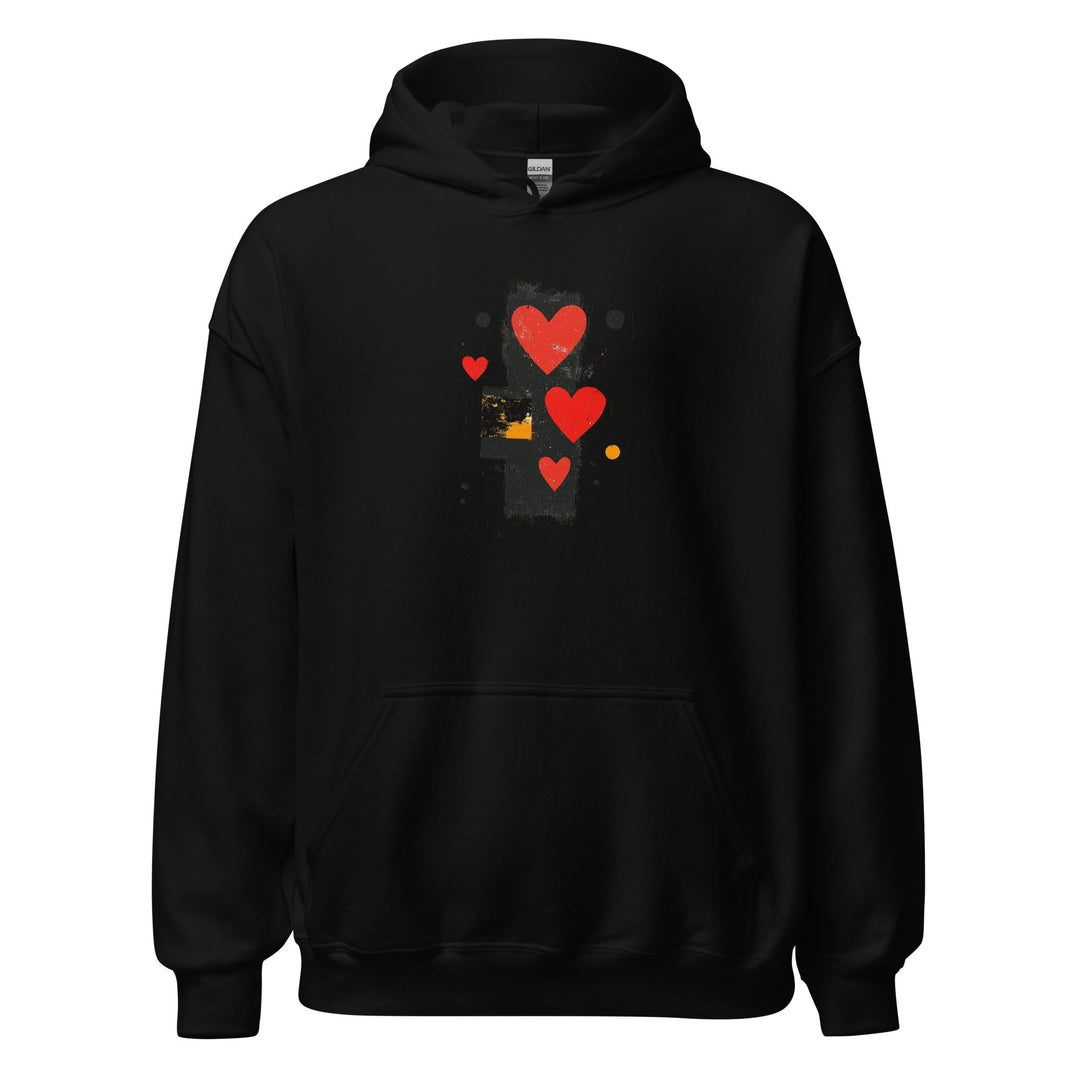 Love in Contrast Unisex Heart Hoodie - Polendo Design unisex heart hoodie