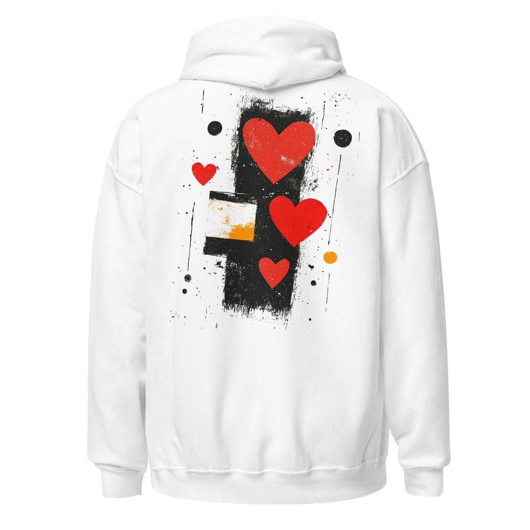 Love in Contrast Unisex Heart Hoodie - Polendo Design unisex heart hoodie