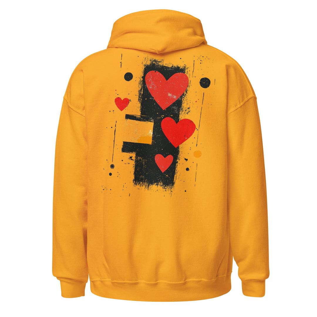 Love in Contrast Unisex Heart Hoodie - Polendo Design unisex heart hoodie