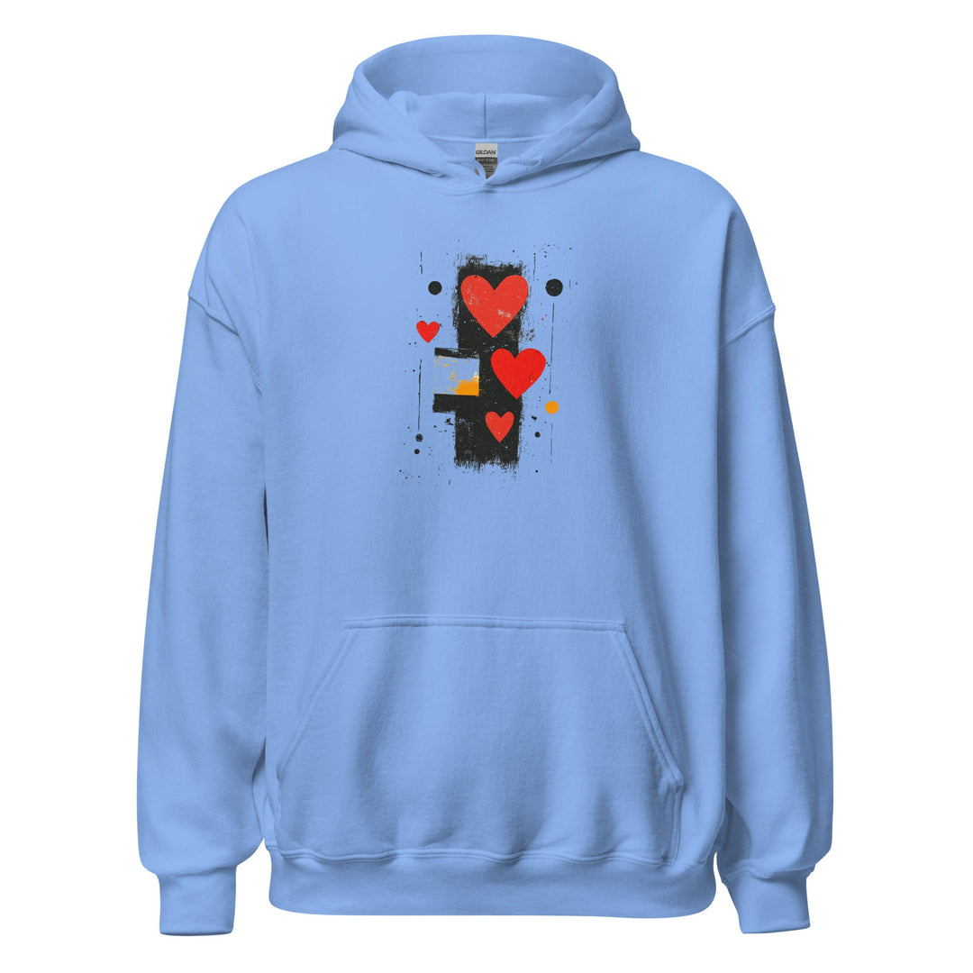 Love in Contrast Unisex Heart Hoodie - Polendo Design unisex heart hoodie