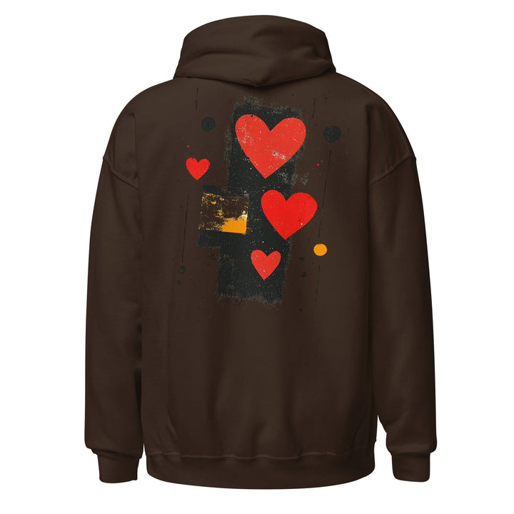 Love in Contrast Unisex Heart Hoodie - Polendo Design unisex heart hoodie