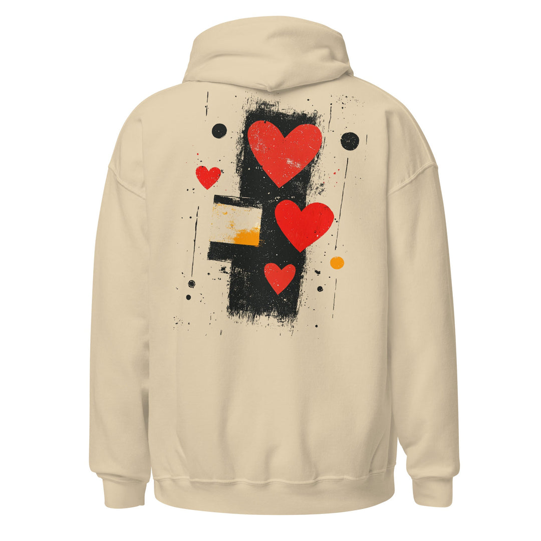 Love in Contrast Unisex Heart Hoodie - Polendo Design unisex heart hoodie