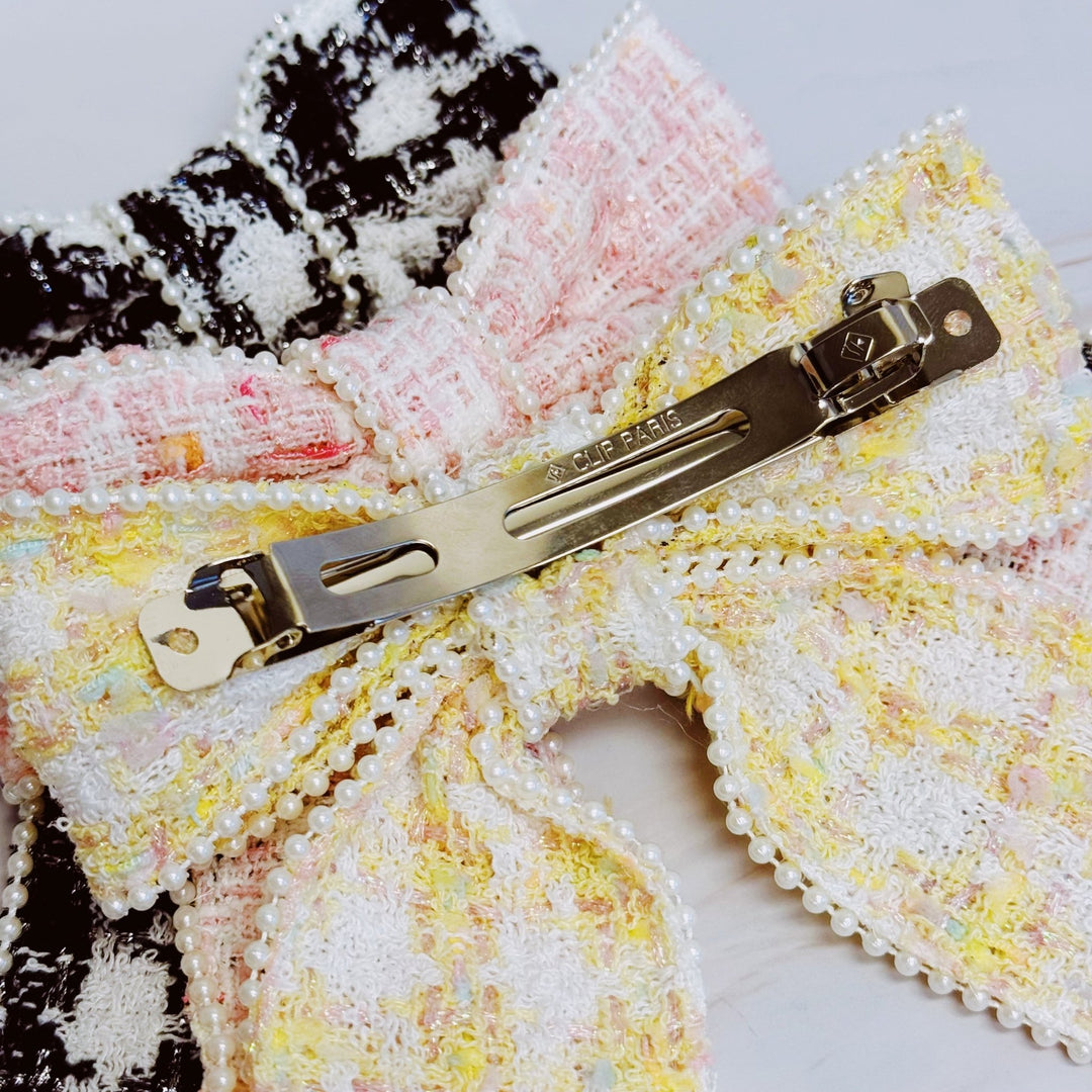 Luxury Soft Tweed Bow Hair Accessory - Polendo Design