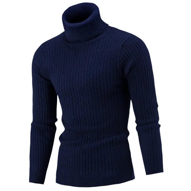 Men High Collar Knitted Sweater - Polendo Design Knitted sweater
