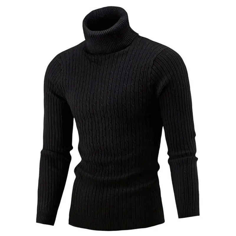 Men High Collar Knitted Sweater - Polendo Design Knitted sweater